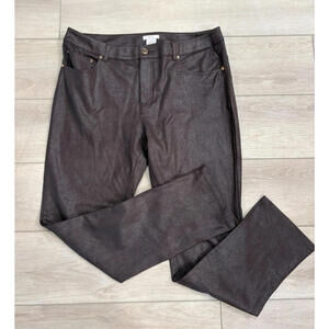 Eric Pants Woman's Size 14 Slim Fit Brown Stretch Reptile Print